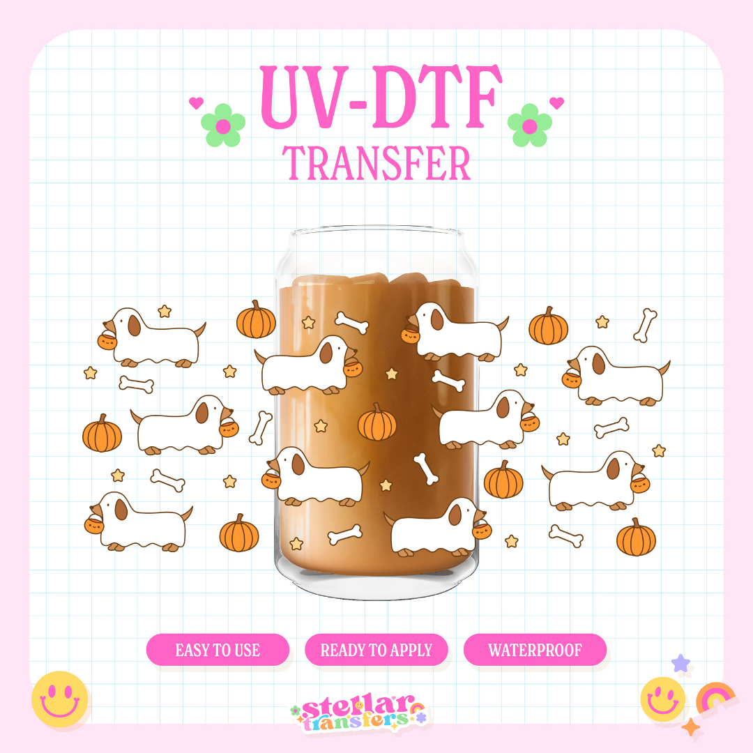 GHOST DACHSHUNDS - 16 OZ UV DTF