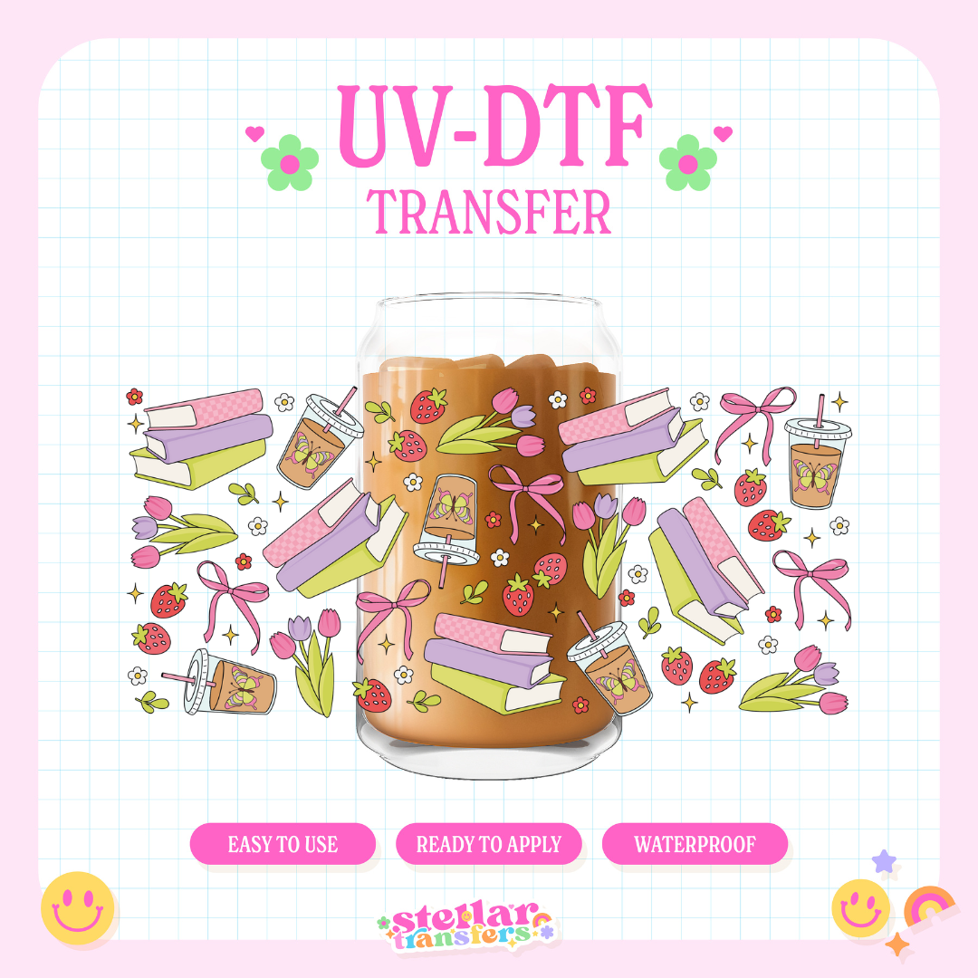 SPRING COFFEE READS - 16 OZ UV DTF