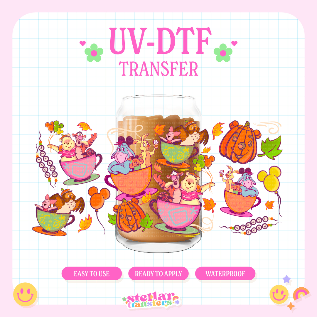 HONEY FRIENDS TEACUP - 16 OZ UV DTF