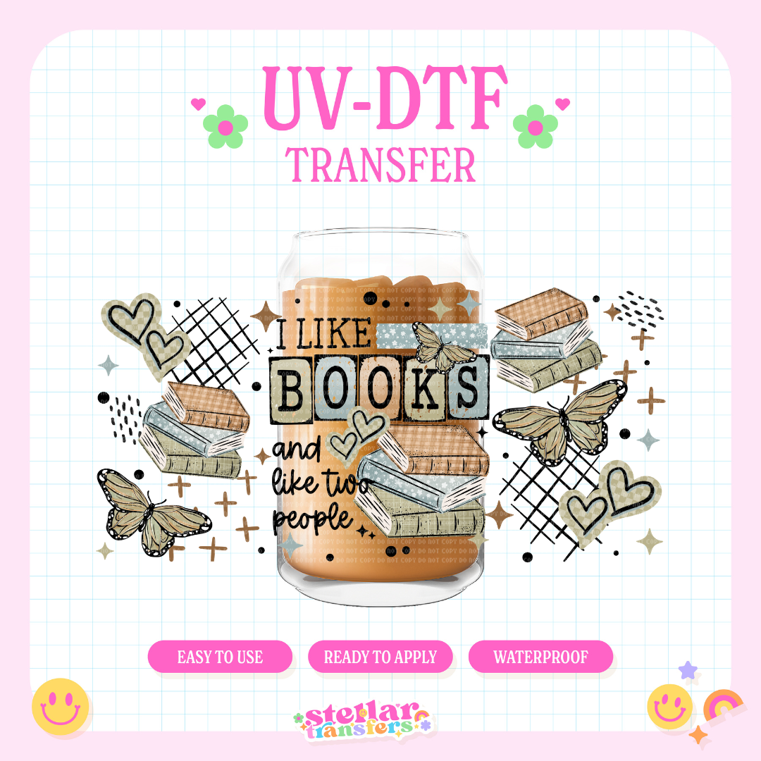 I LIKE BOOKS - 16 OZ UV DTF