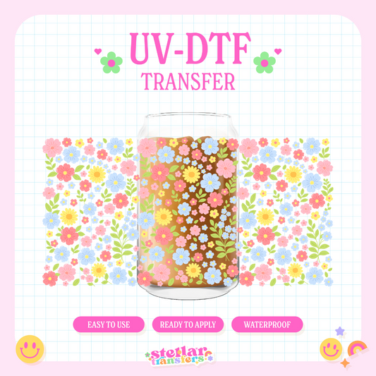 PASTEL FLOWERS - 16 OZ UV DTF