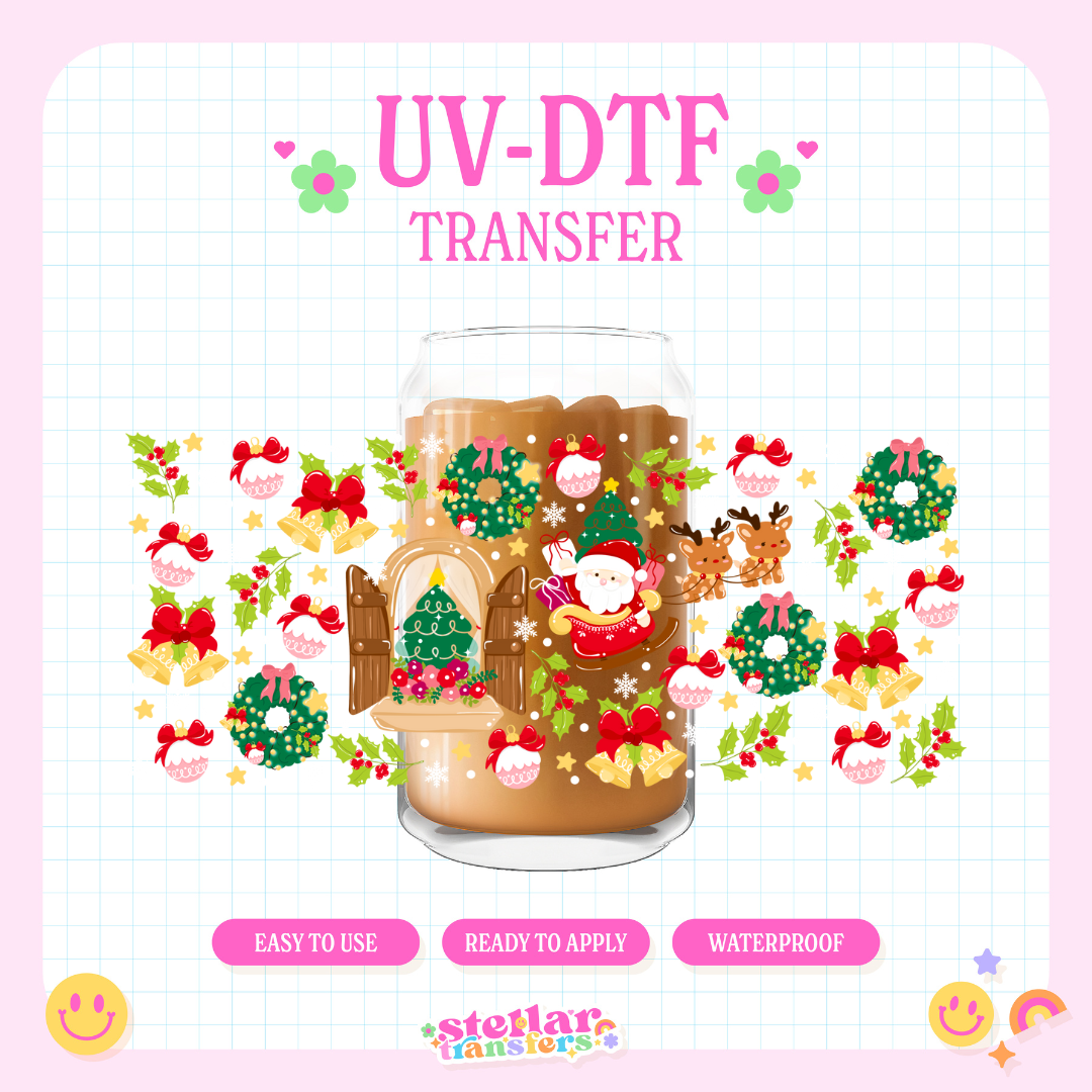 MERRY XMAS SANTA - 16 OZ UV DTF