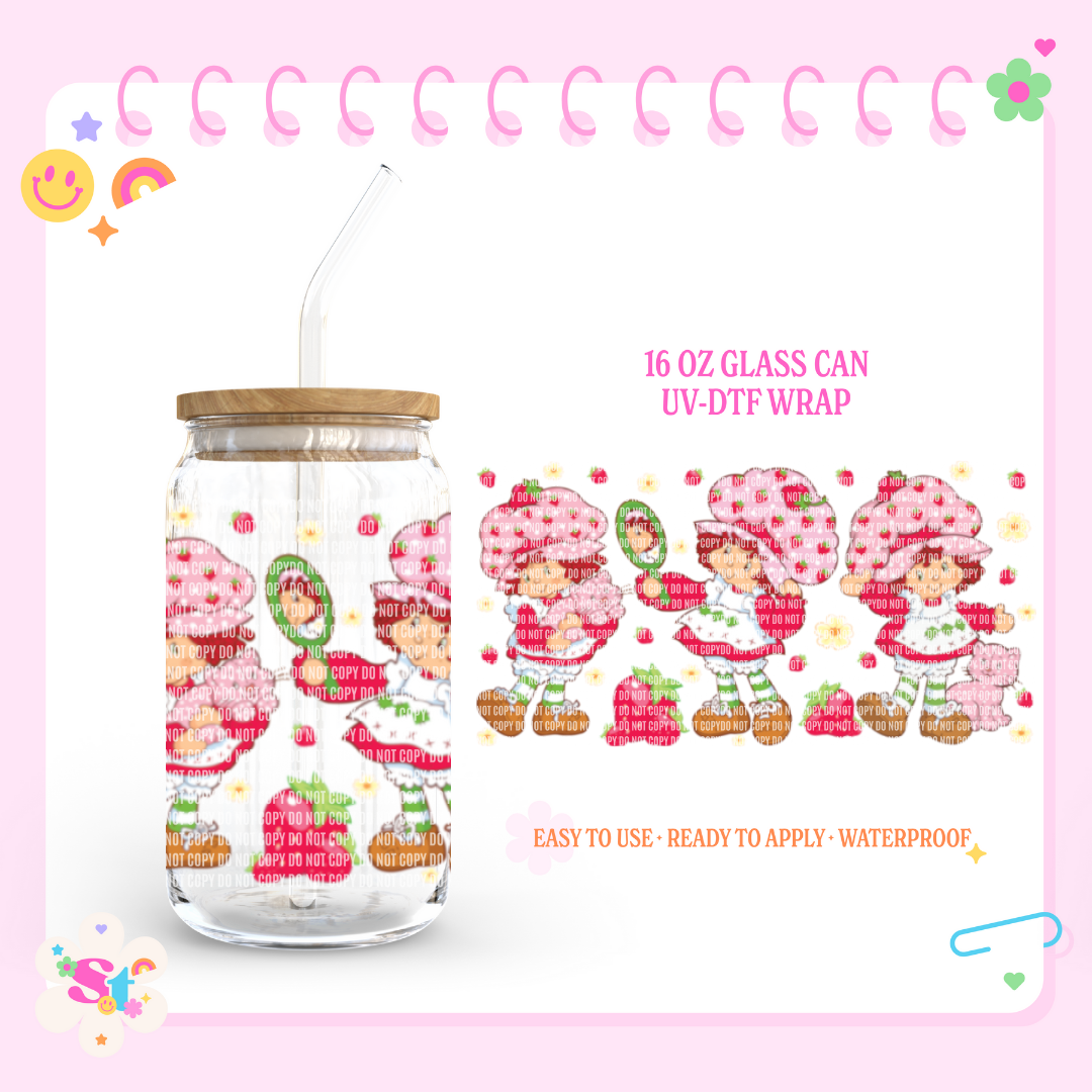 STRAWBERRY GIRL - 16 OZ UV DTF WRAP