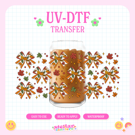 FALL BOWS - 16 OZ UV DTF