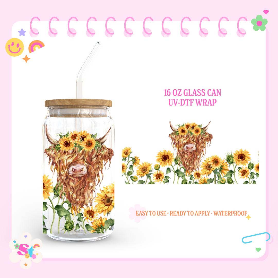 HIGHLAND COW - 16 OZ UV DTF WRAP