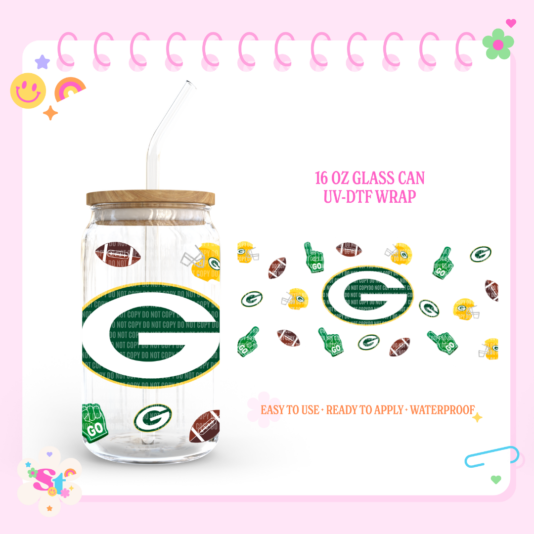 FOOTBALL GREENBAY- 16 OZ UV DTF WRAP