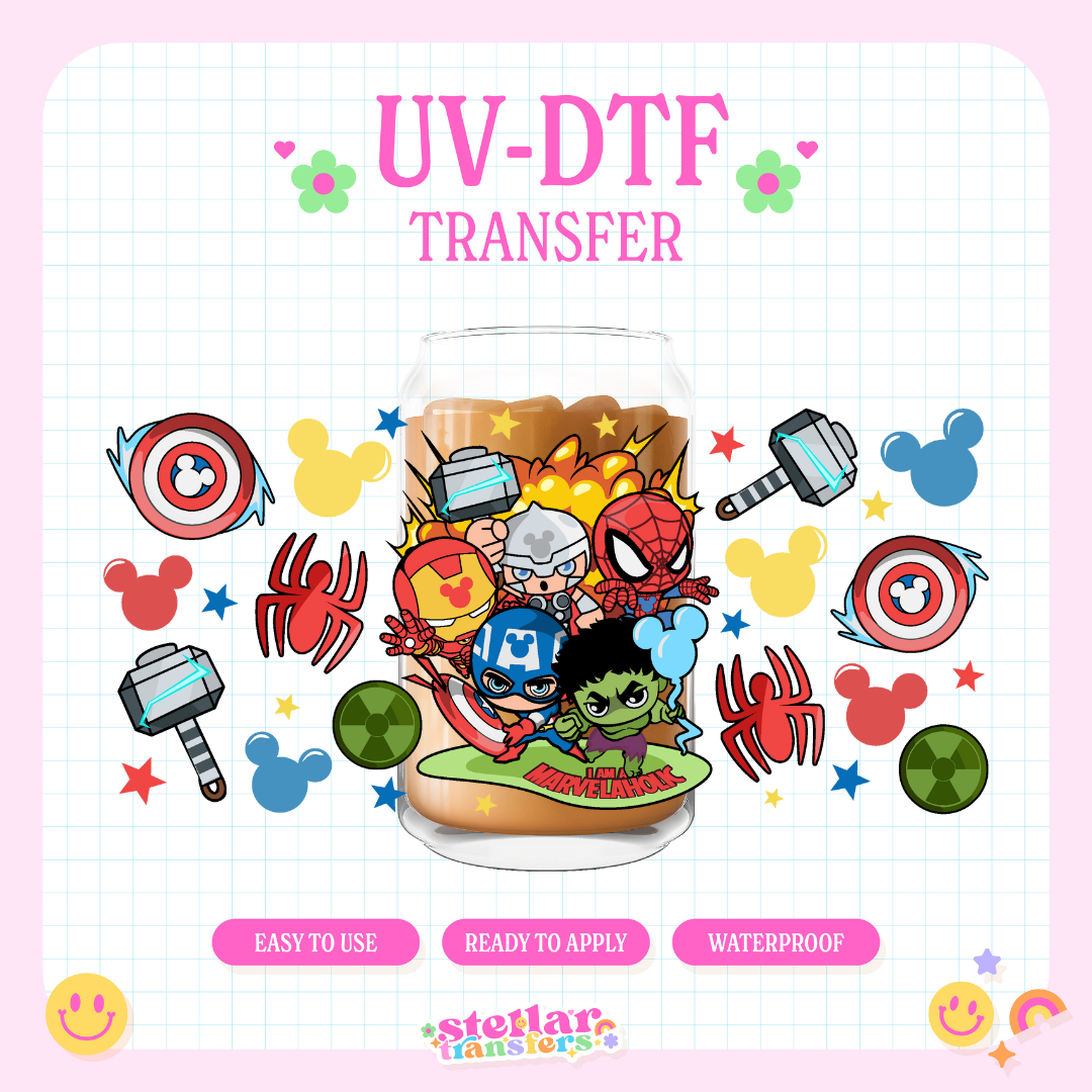 SUPER HEROS - 16 OZ UV DTF