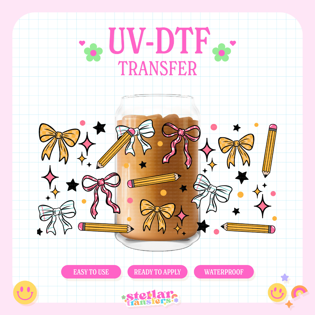 SCHOOL BOWS - 16 OZ UV DTF