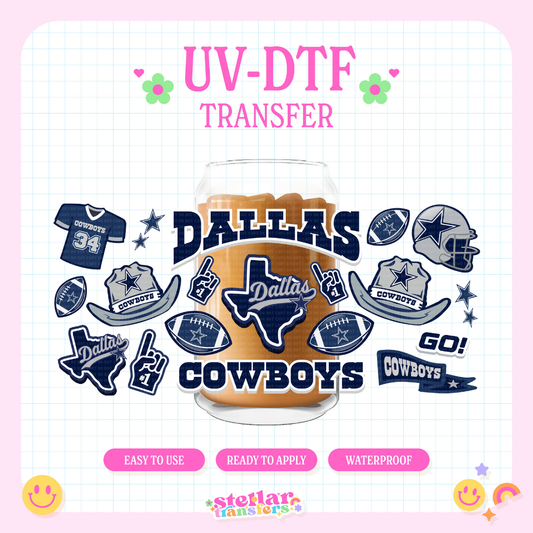 DAL COWBOY 4 LIFE - 16 OZ UV DTF