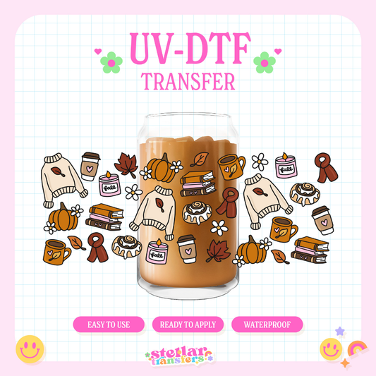 FALL BOOKISH GIRL - 16 OZ UV DTF