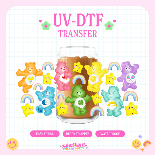 RAINBOW COLOR BEARS - 16 OZ UV DTF