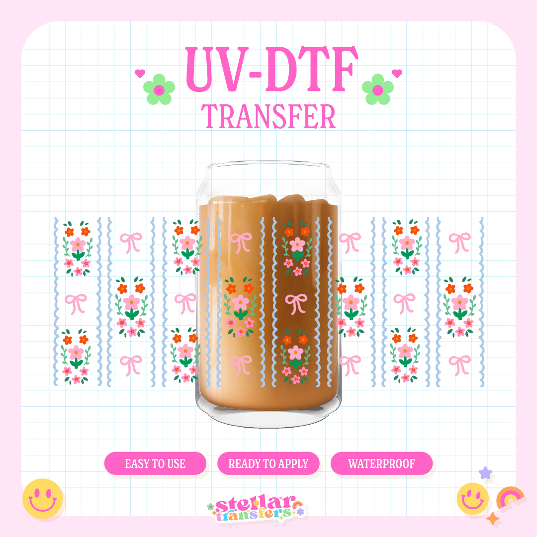 FLORAL PATTERN - 16 OZ UV DTF