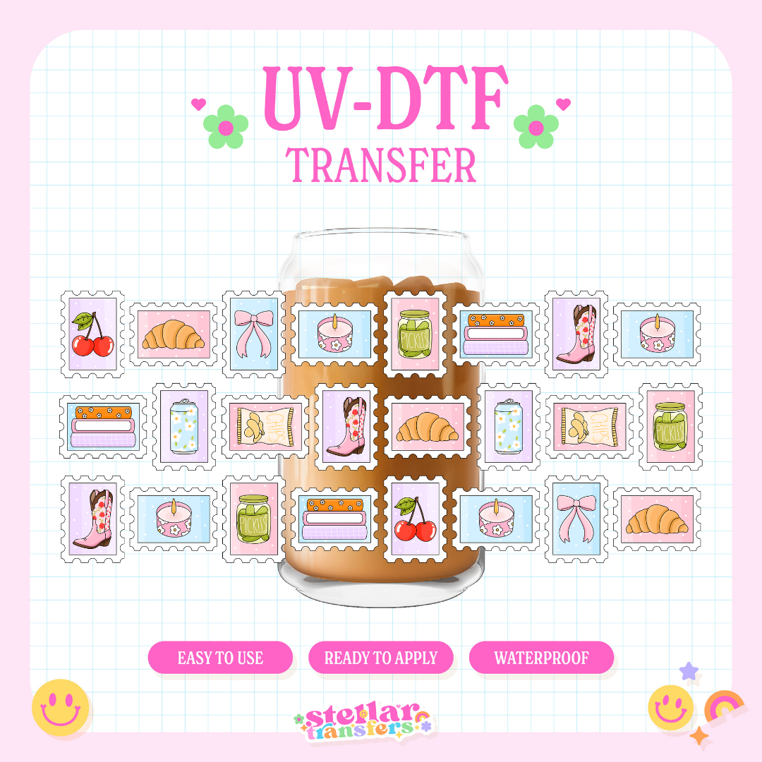 GIRLY STAMPS - 16 OZ UV DTF