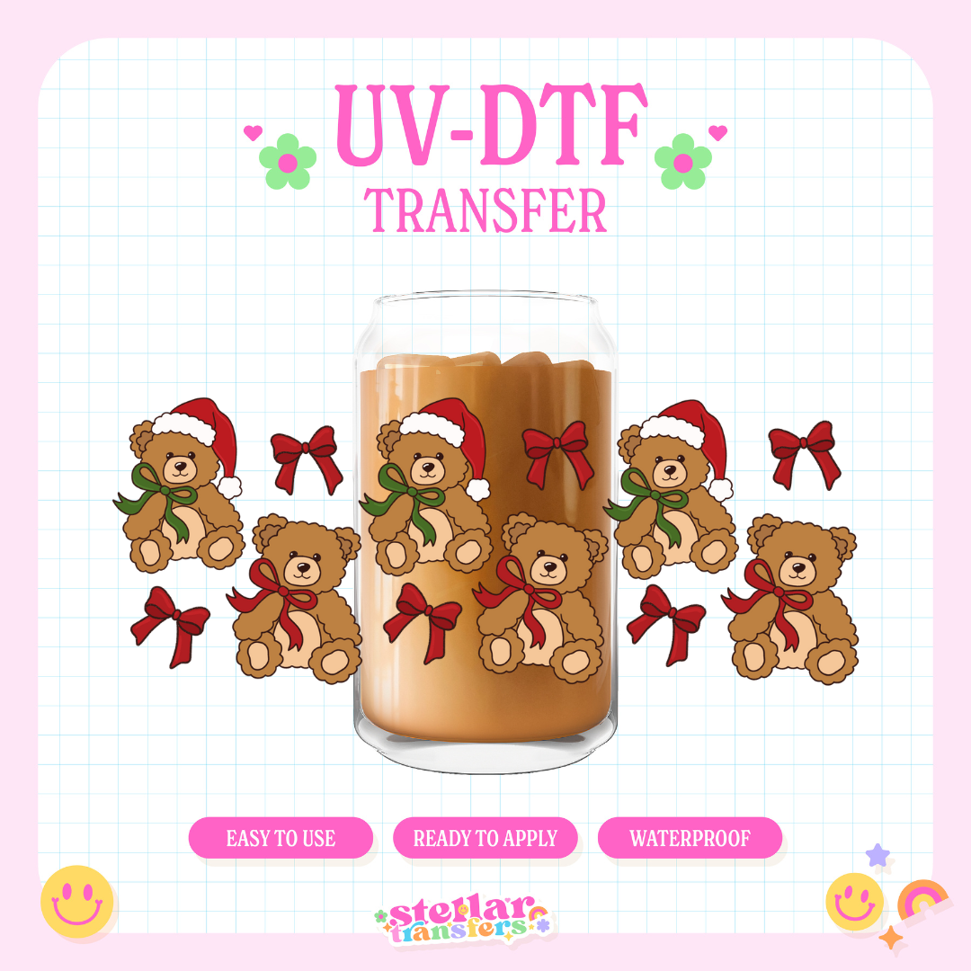 CHRISTMAS BEARS - 16 OZ UV DTF