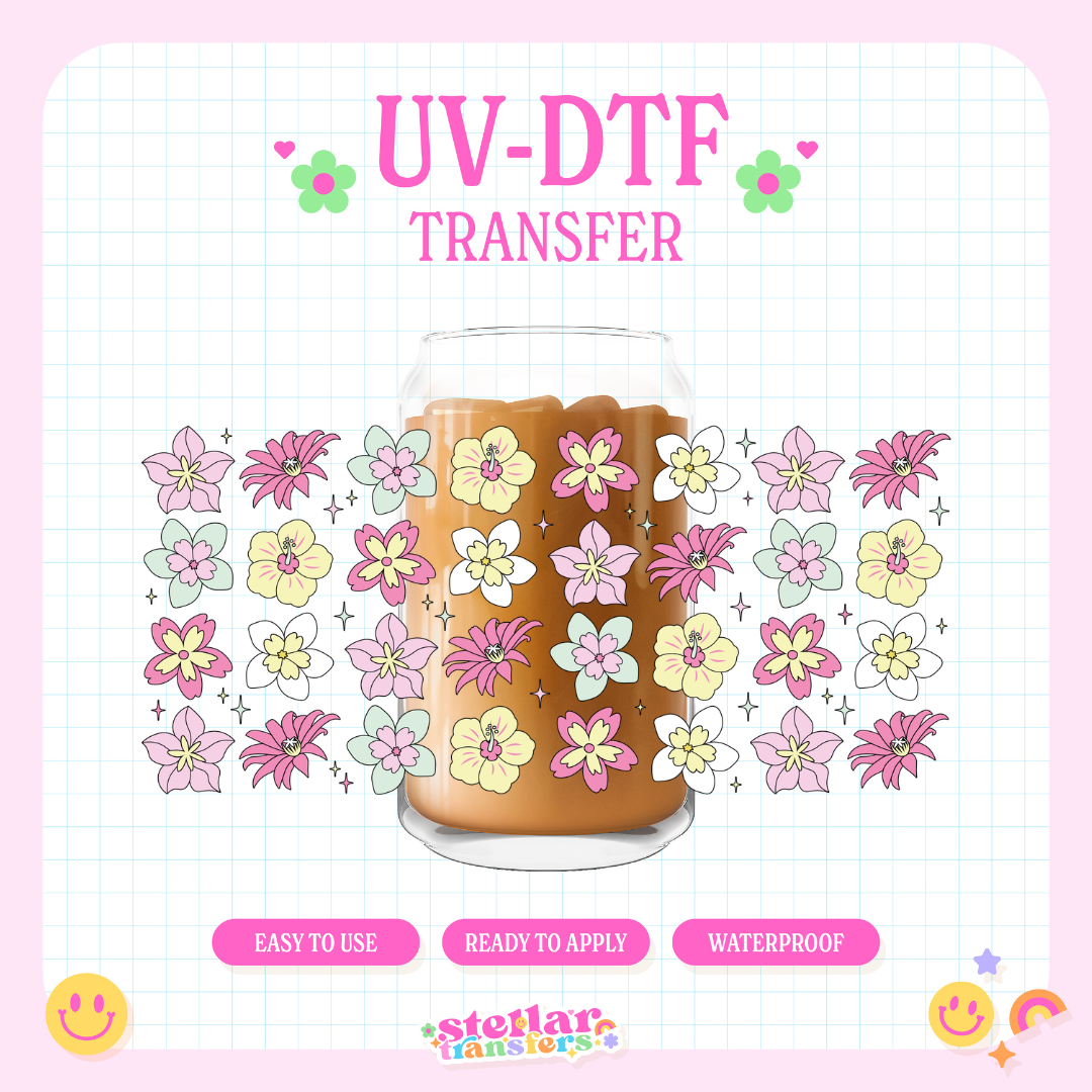 SUMMER FLOWERS - 16 OZ UV DTF
