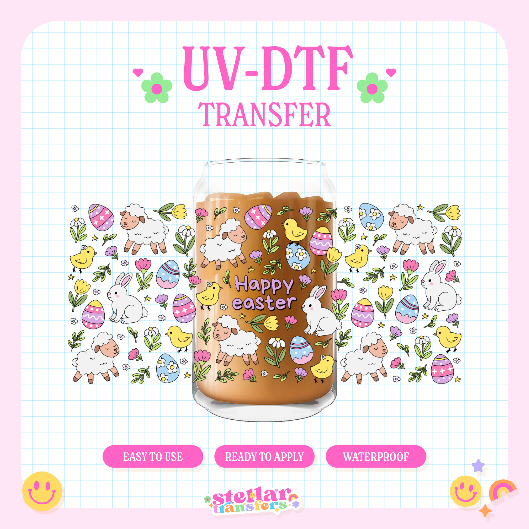 HAPPY EASTER - 16 OZ UV DTF