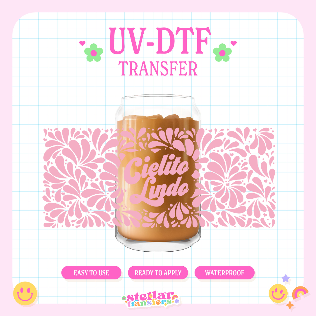 PINK CIELITO LINDO - 16 OZ UV DTF