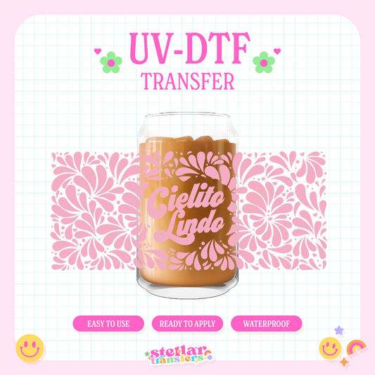 PINK CIELITO LINDO - 16 OZ UV DTF