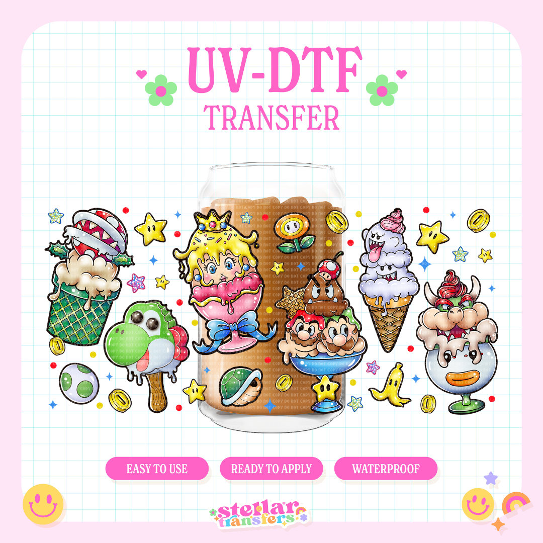 MARIO ICE CREAM - 16 OZ UV DTF