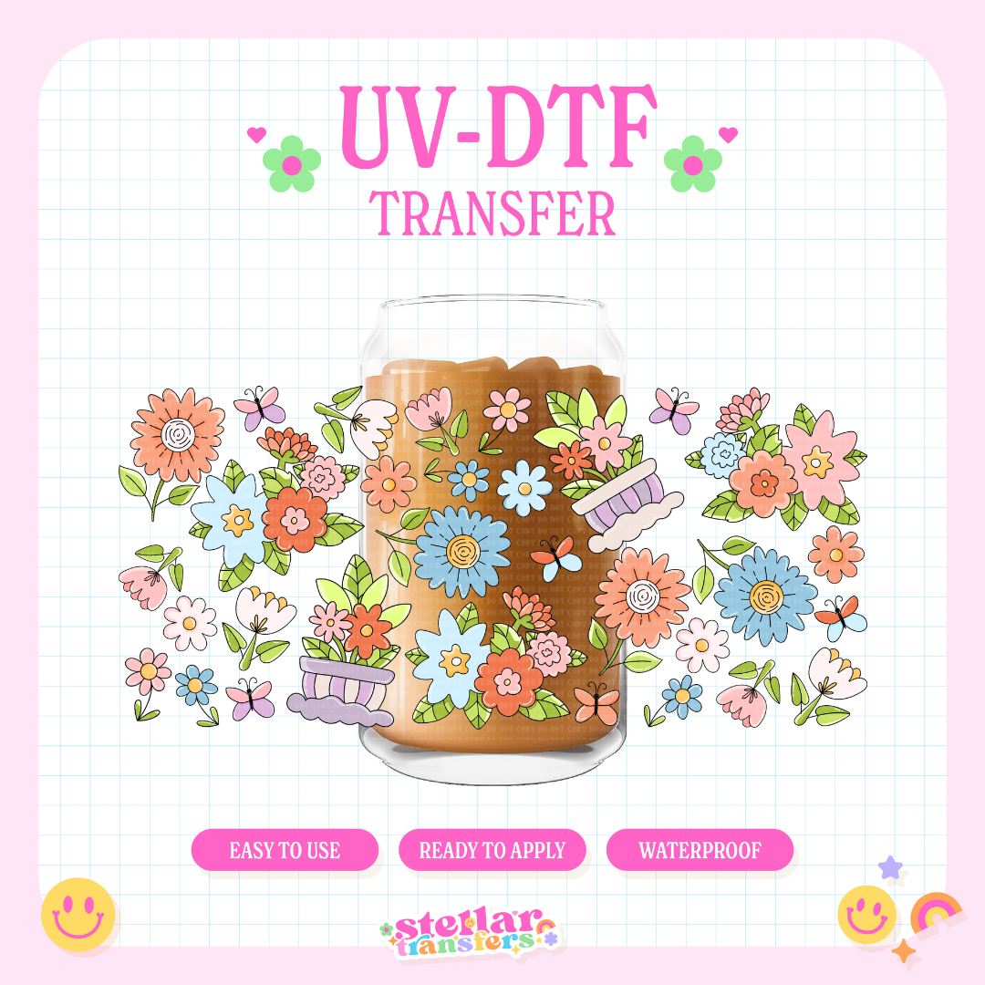 FLOWERS SPRING - 16 OZ UV DTF