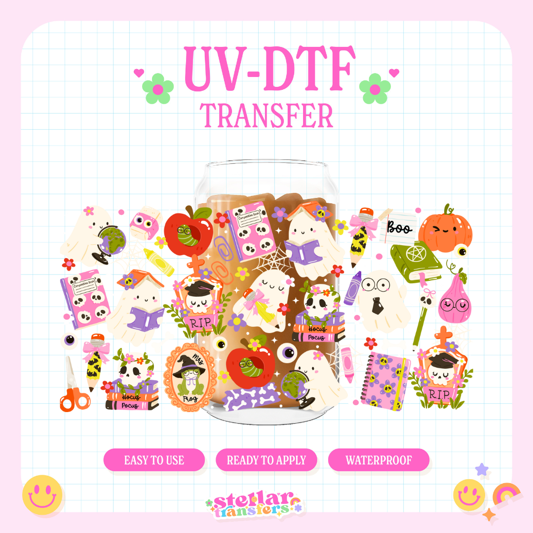 SPOOKY STUDY VIBES - 16 OZ UV DTF
