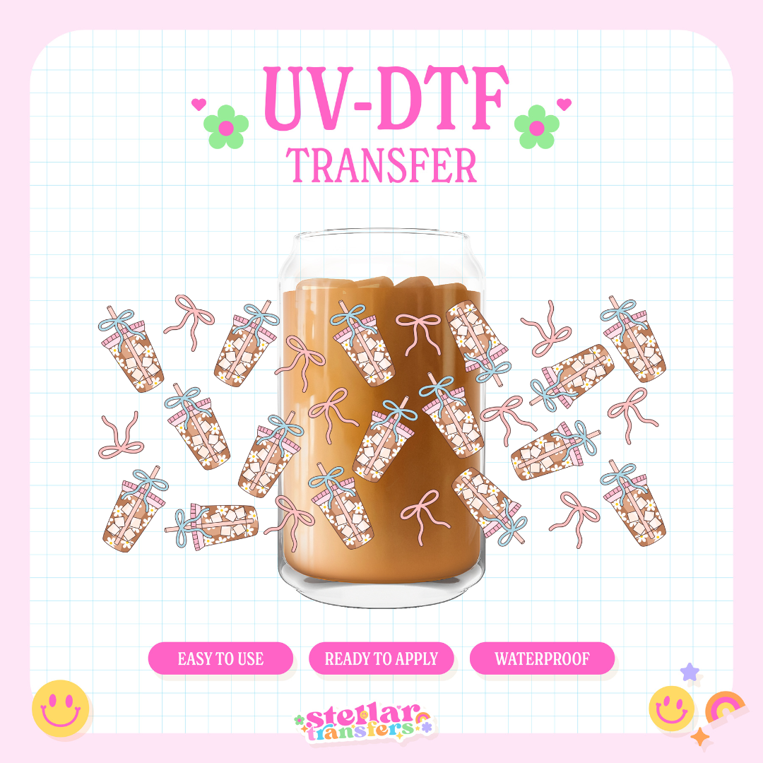 COQUETTE ICED COFFEE - 16 OZ UV DTF
