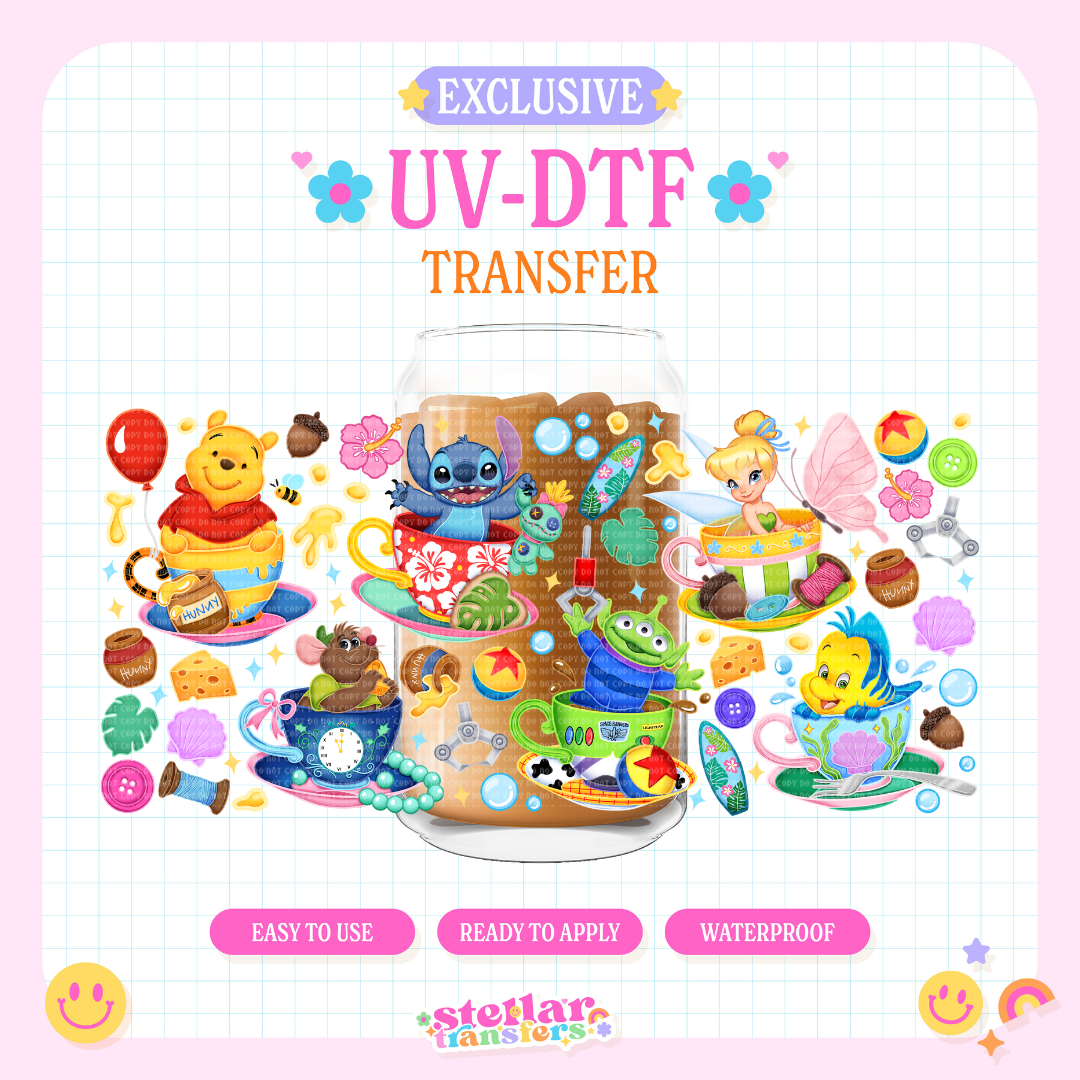 MAGICAL PARK TEA CUPS EXCLUSIVE - 16 OZ UV DTF