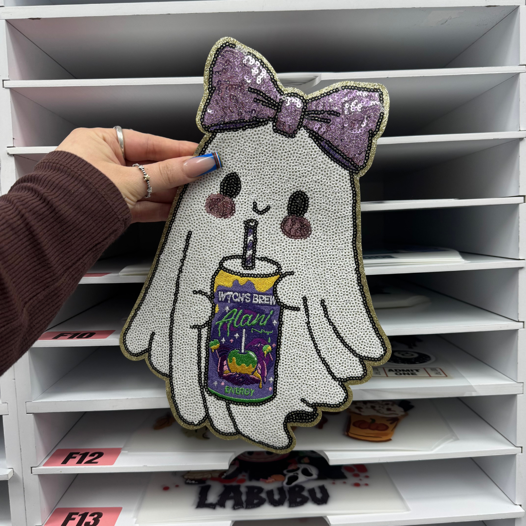 GHOST ALAN DRINK - SEQUIN PATCH