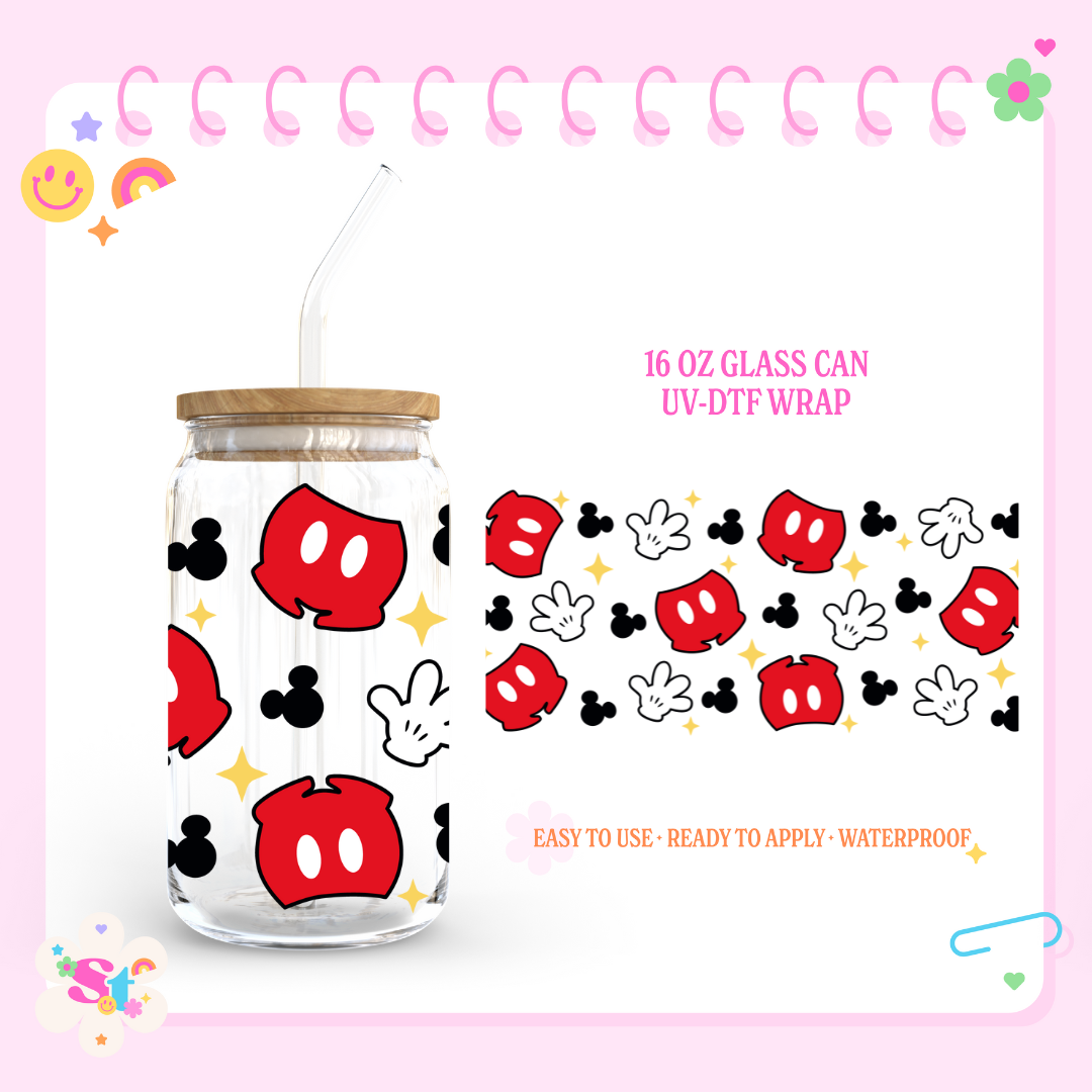 MOUSE RED - 16 OZ UV DTF WRAP