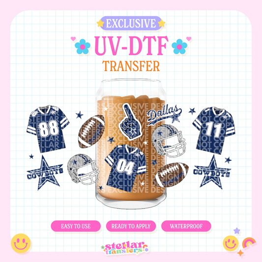 DALLAS FOOTBALL EXCLUSIVE  - 16 OZ UV DTF