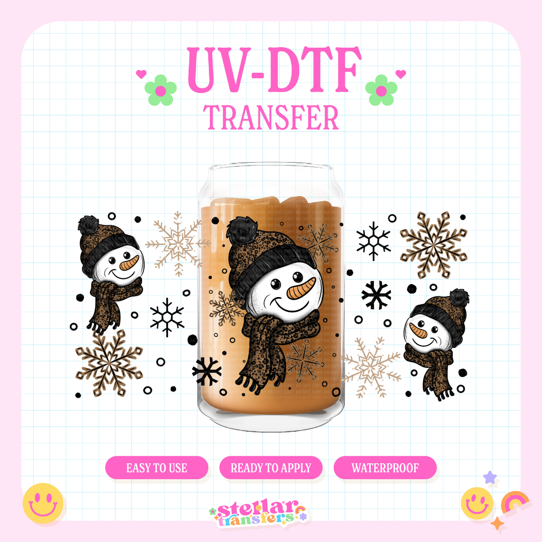 LEOPARD SNOWMAN - 16 OZ UV DTF