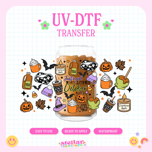 GIRL WHO LOVES OCTOBER - 16 OZ UV DTF