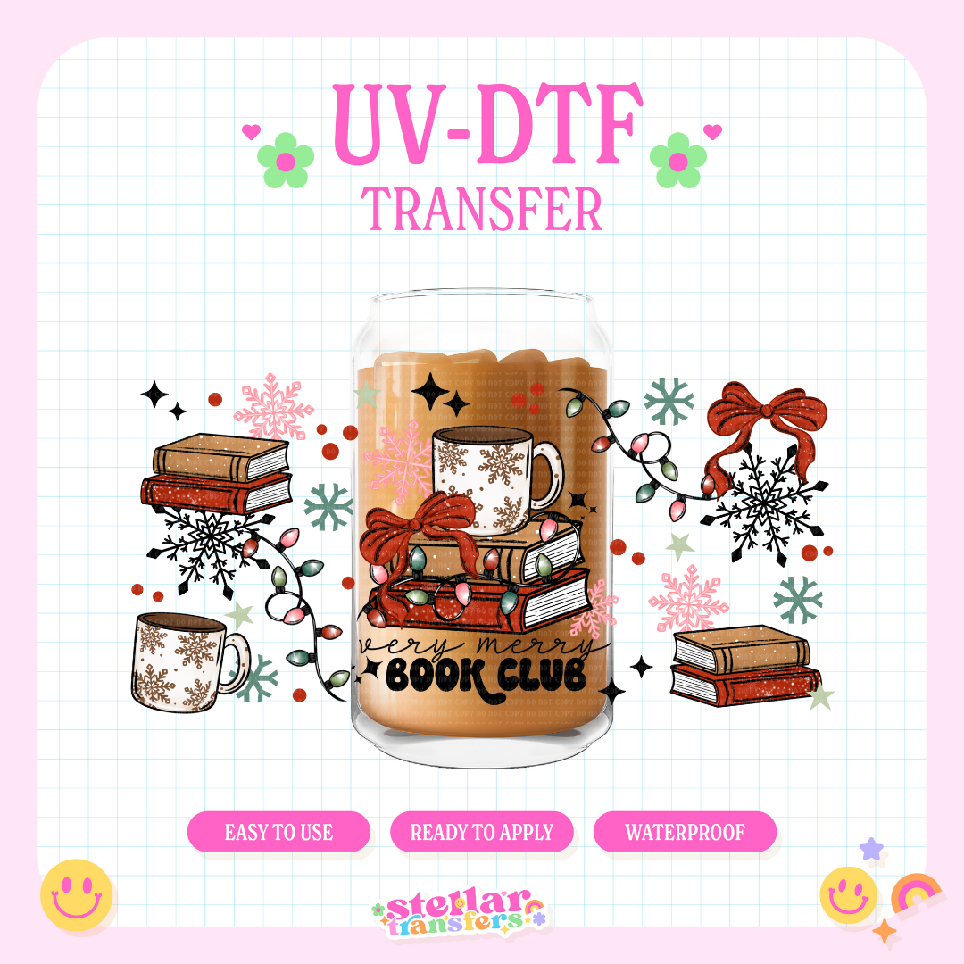 VERY MERRY BOOK CLUB - 16 OZ UV DTF