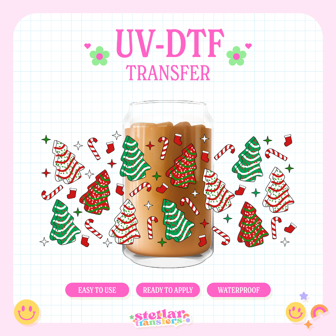 HOLIDAY TREE CAKES - 16 OZ UV DTF