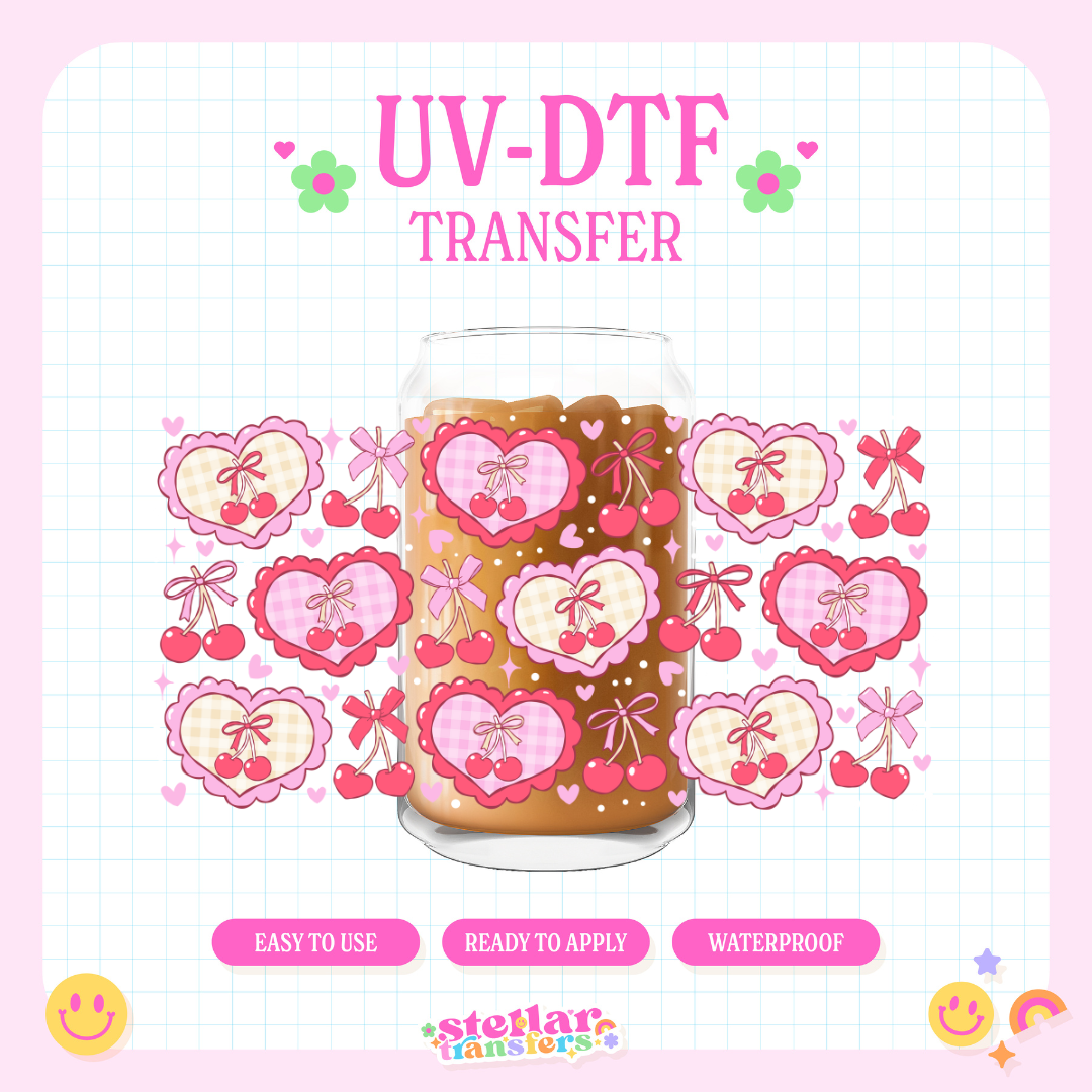 CHERRIES BOWS - 16 OZ UV DTF