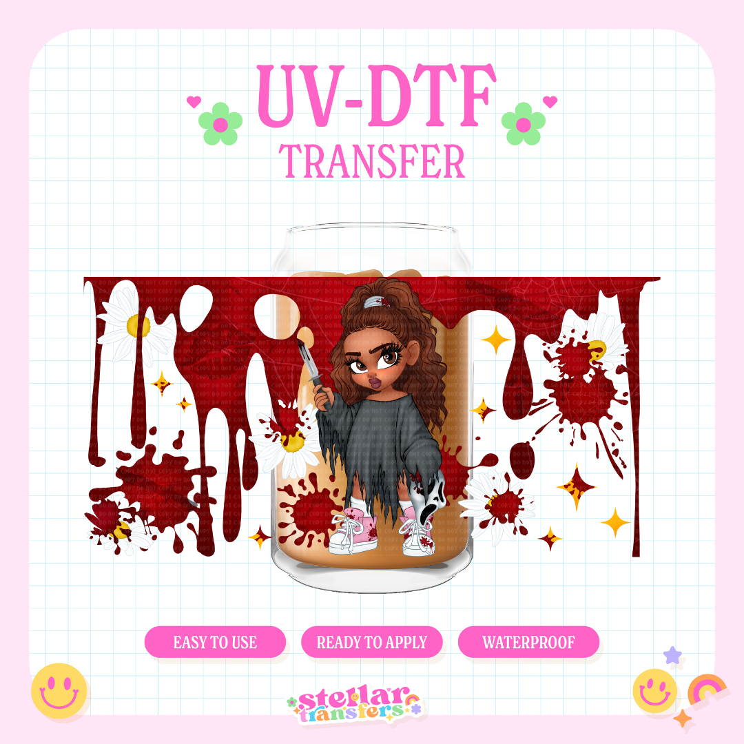 GHOST FACE DOLL - 16 OZ UV DTF