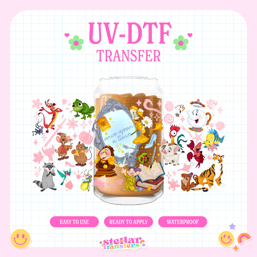 PINK ONCE UPON A TIME - 16 OZ UV DTF
