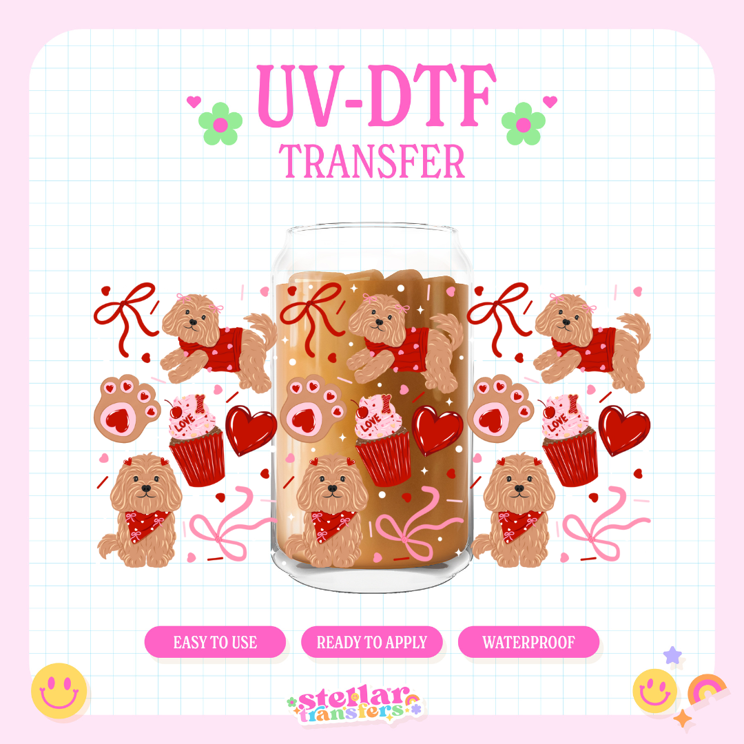 VALENTINE PUPPY - 16 OZ UV DTF