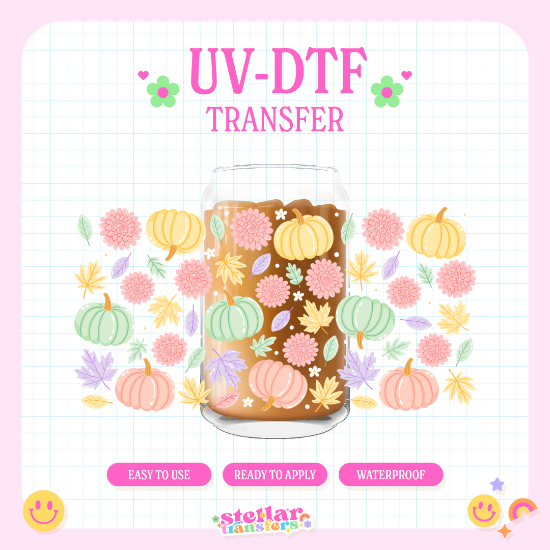 PASTEL PUMPKINS - 16 OZ UV DTF