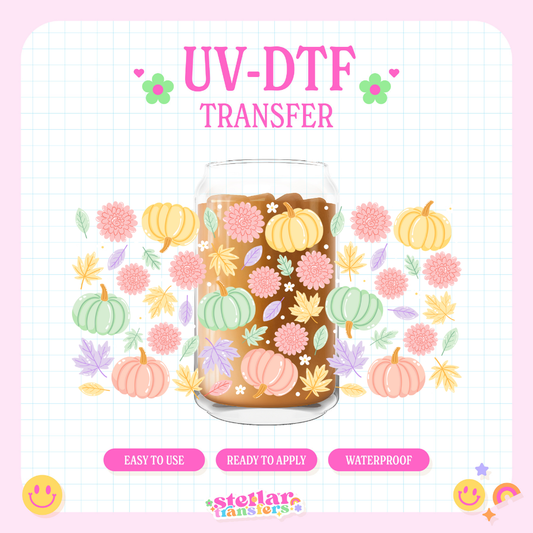 PASTEL PUMPKINS - 16 OZ UV DTF