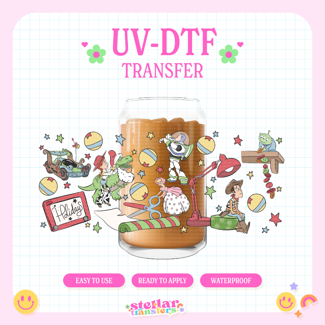 HOLIDAY STORY TOYS - 16 OZ UV DTF