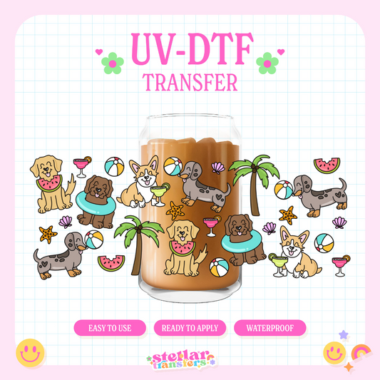 SUMMER PUPS - 16 OZ UV DTF