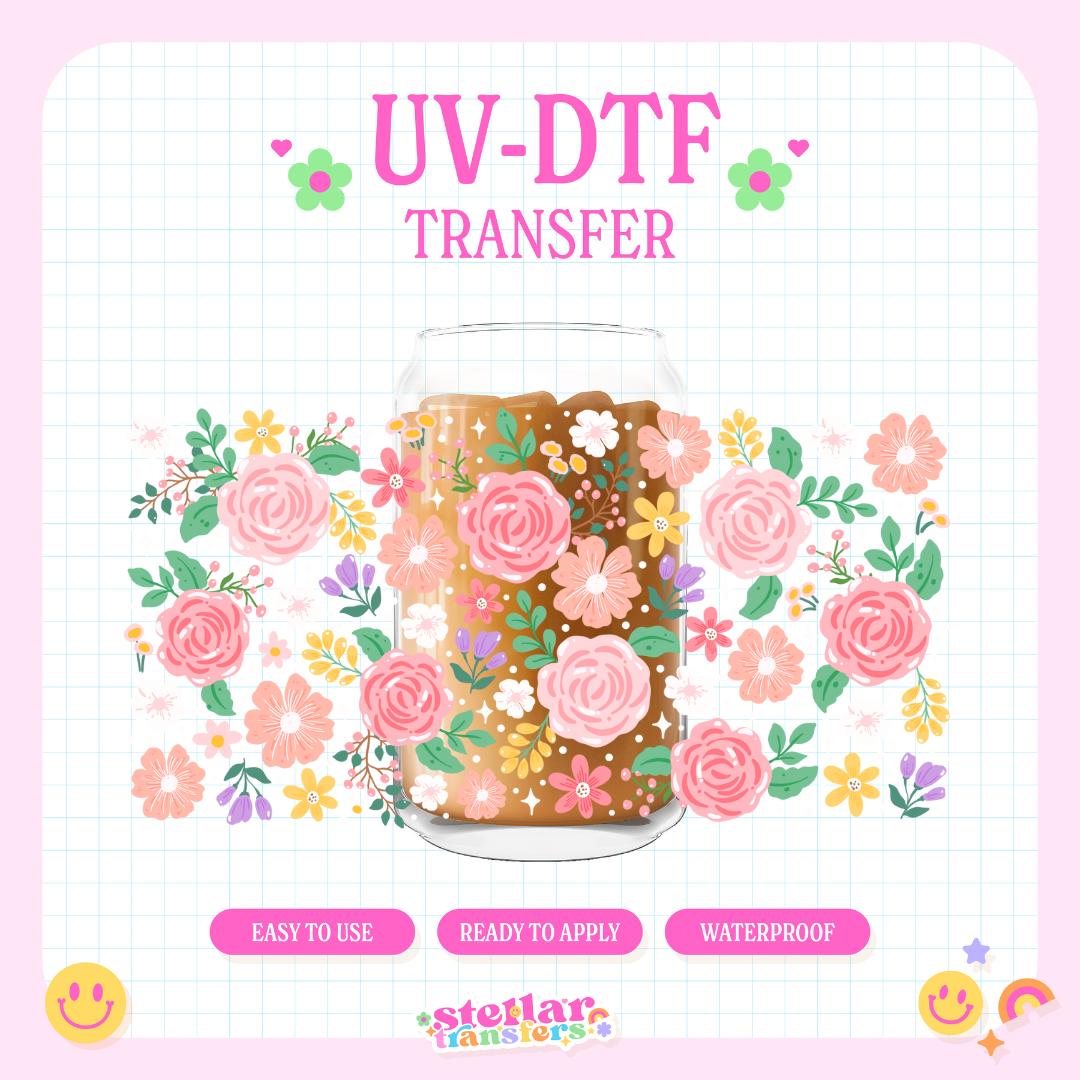 PEONY FLOWERS - 16 OZ UV DTF