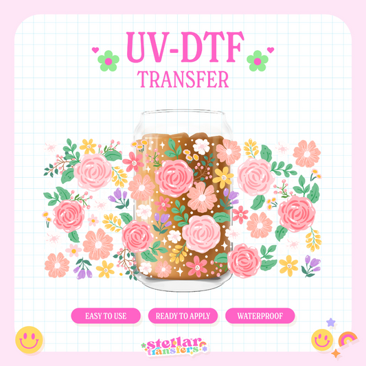 PEONY FLOWERS - 16 OZ UV DTF
