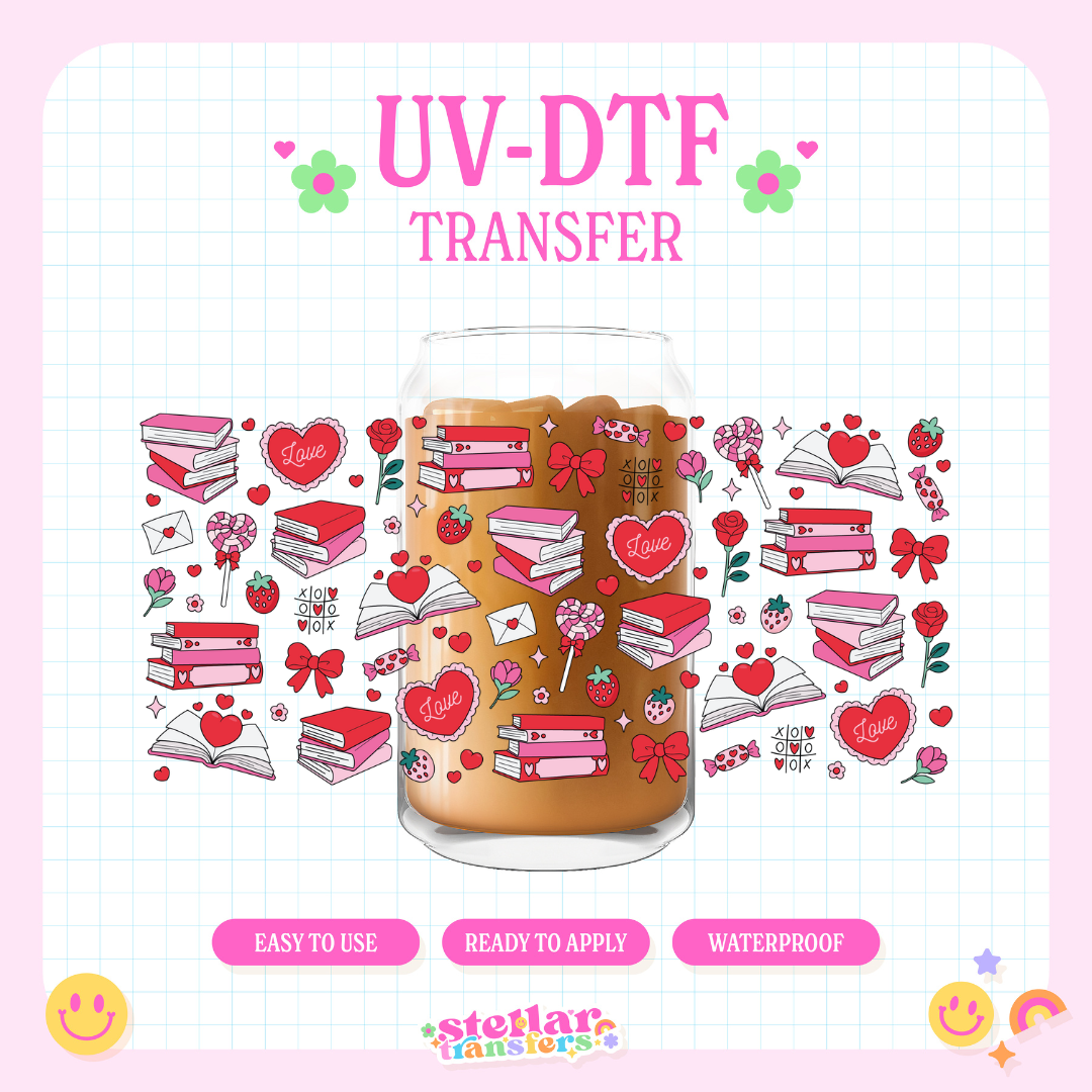 LOVE BOOKS - 16 OZ UV DTF