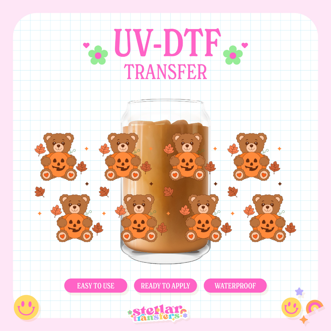 TEDDY PUMPKIN - 16 OZ UV DTF