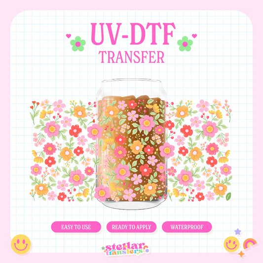 PRETTY SUMMER FLOWERS - 16 OZ UV DTF