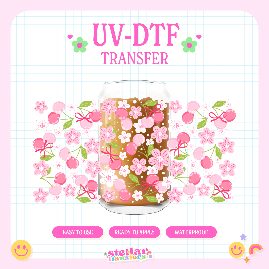 PINK CHERRY BLOSSOM - 16 OZ UV DTF