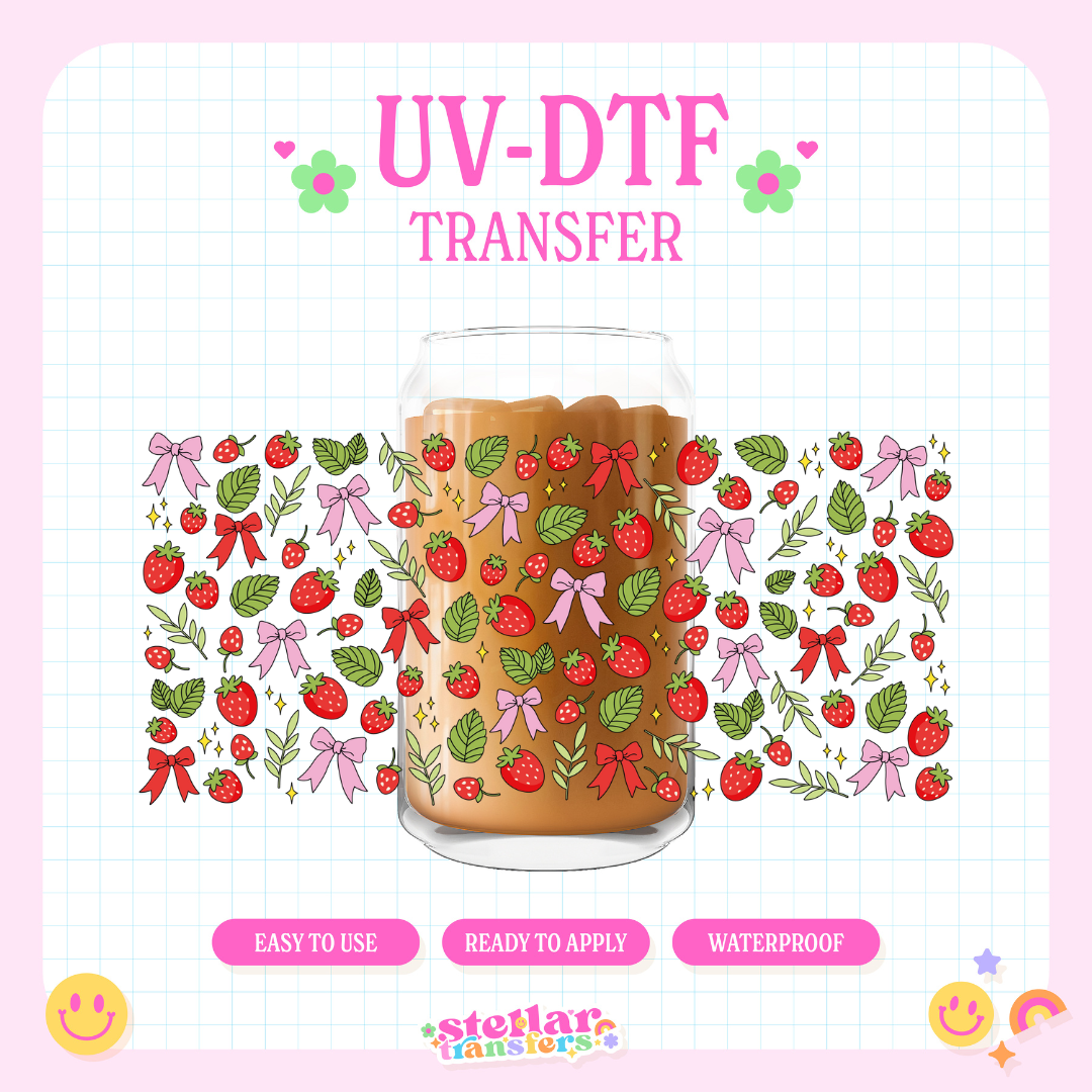 STRAWBERRY DOODLES - 16 OZ UV DTF