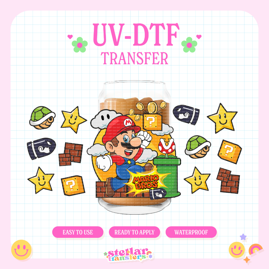 MARIO - 16 OZ UV DTF